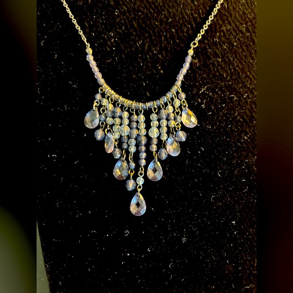1928 2-piece statement necklace and post earrings set in blue crystal - Picture 6 of 8